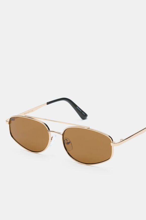 Clover Oval Aviator Sunglasses  Gold  hi-res