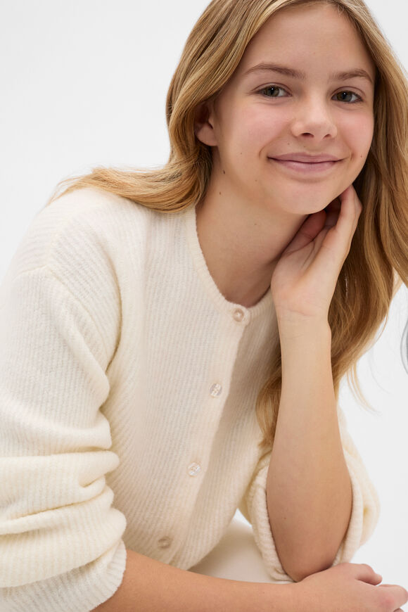 Fluffy Knit Cardigan  Classic Cream  hi-res