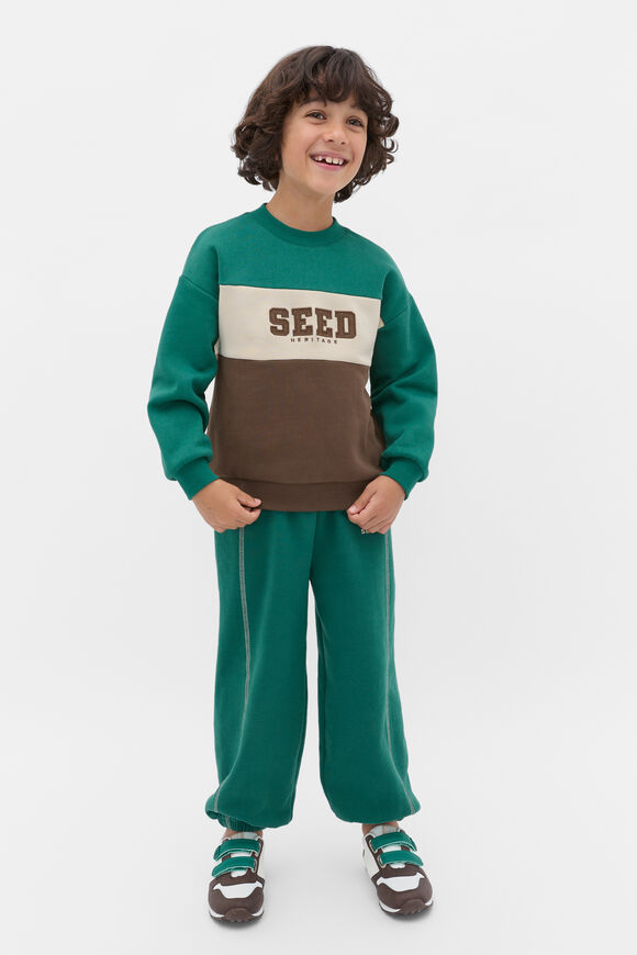 Colourblock Logo Sweat  Jungle Green  hi-res