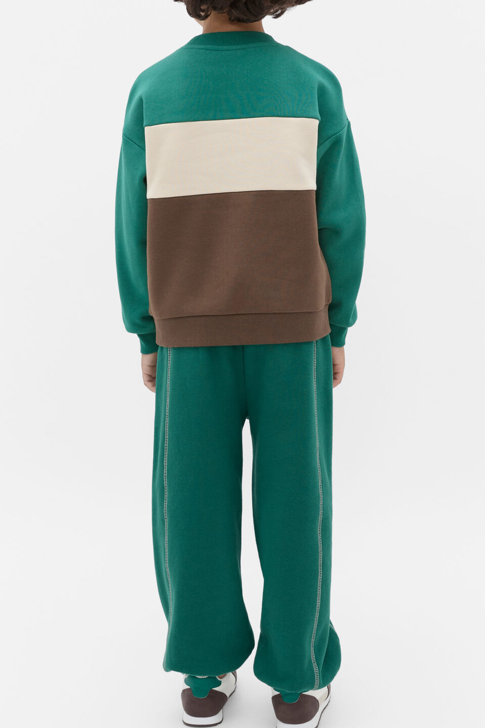 Colourblock Logo Sweat  Jungle Green