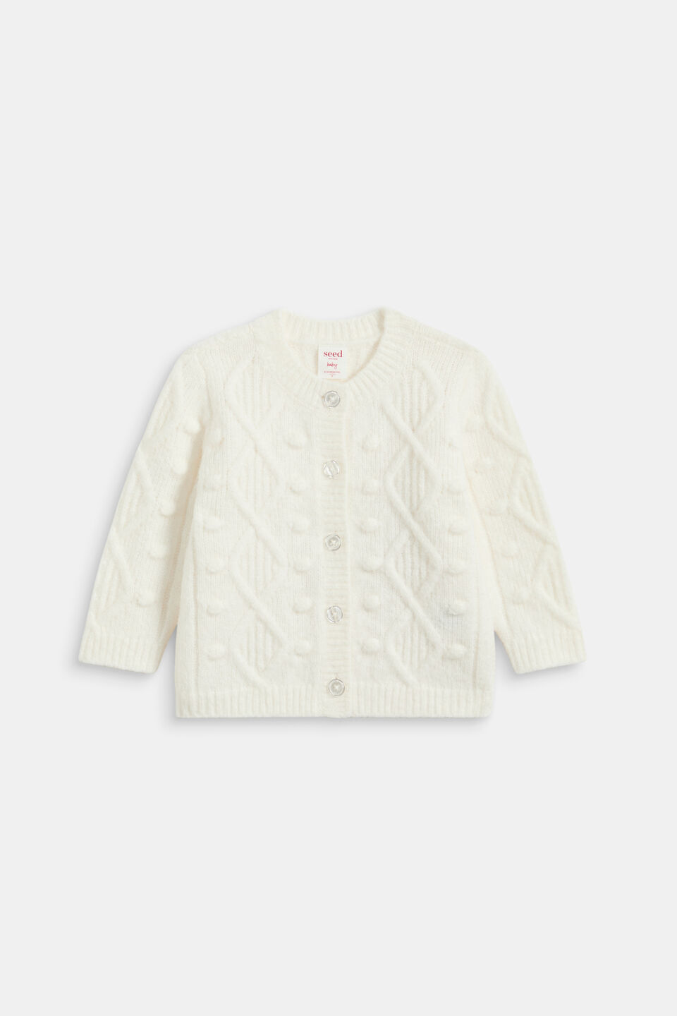 Bobble Knit Cardigan  Classic Cream