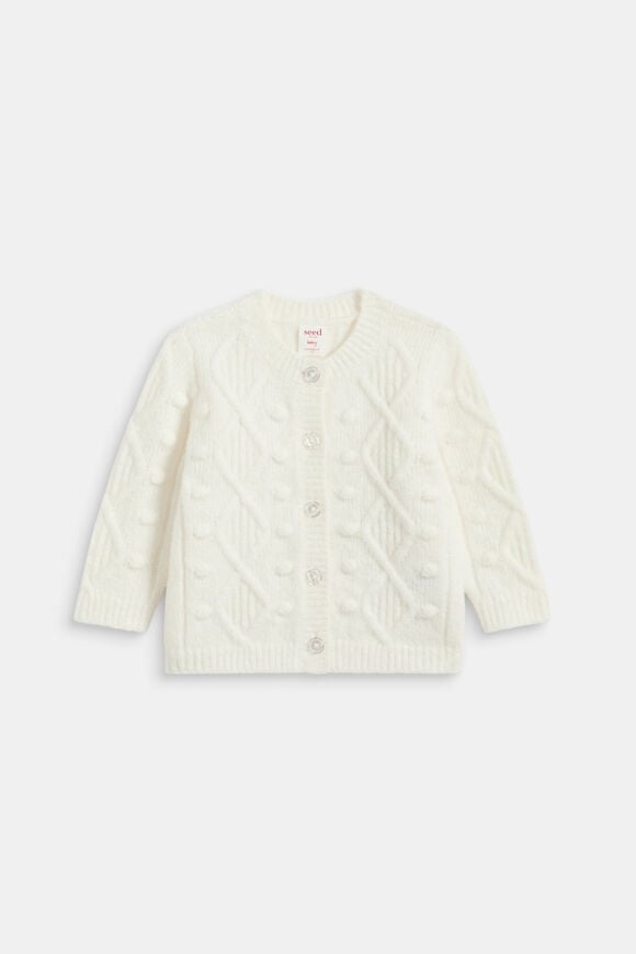 Bobble Knit Cardigan  Classic Cream  hi-res
