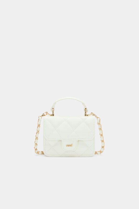 Mini Quilted Top Handle Bag  Classic Cream  hi-res