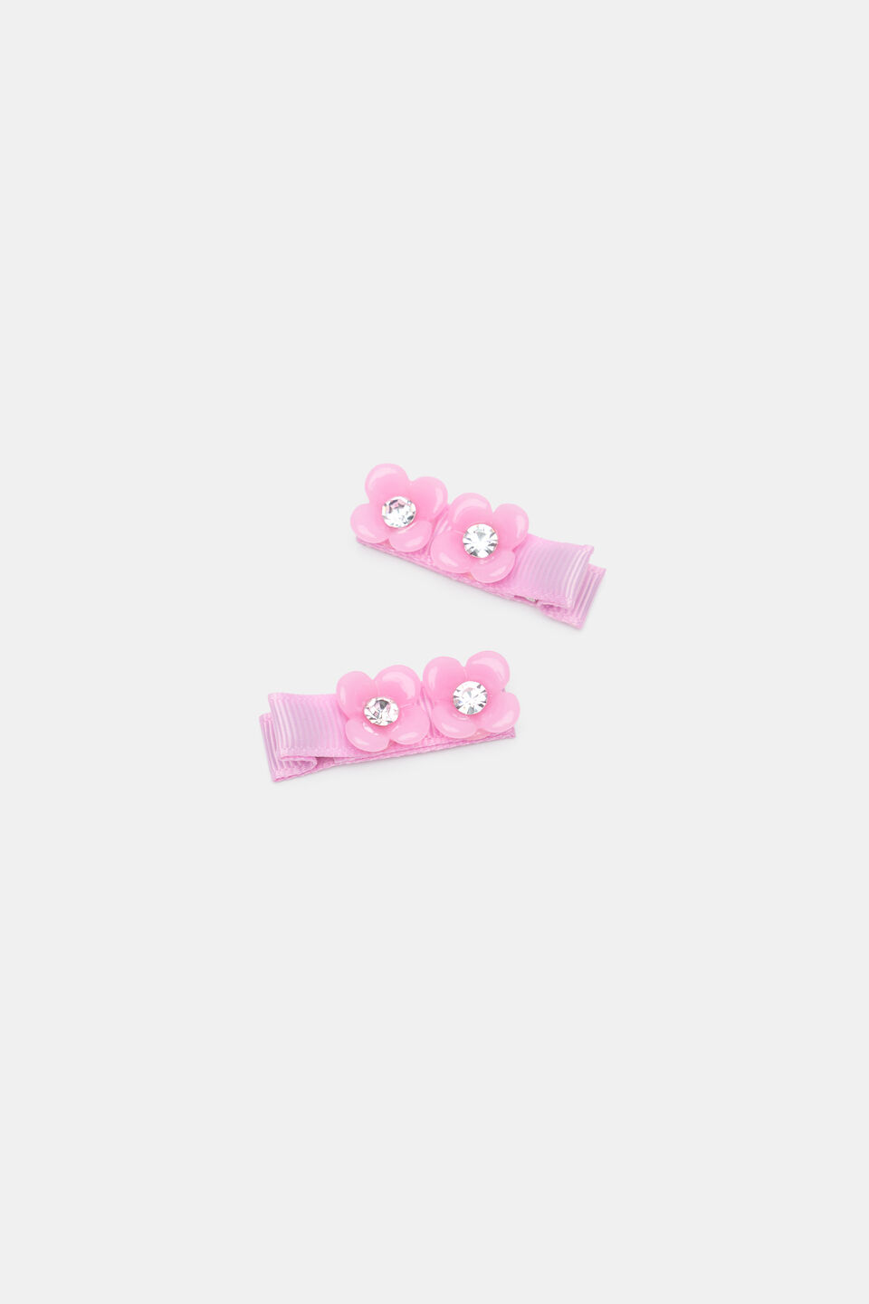 Mini Flower Sparkle Duck Clips  Candy Pink
