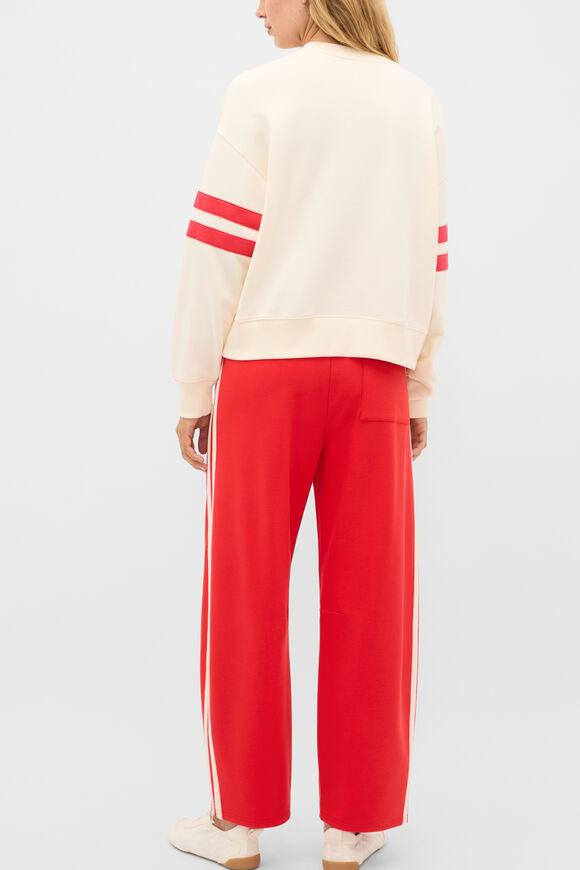 Contrast Detail Crew Neck Sweat  Coconut Cream  hi-res