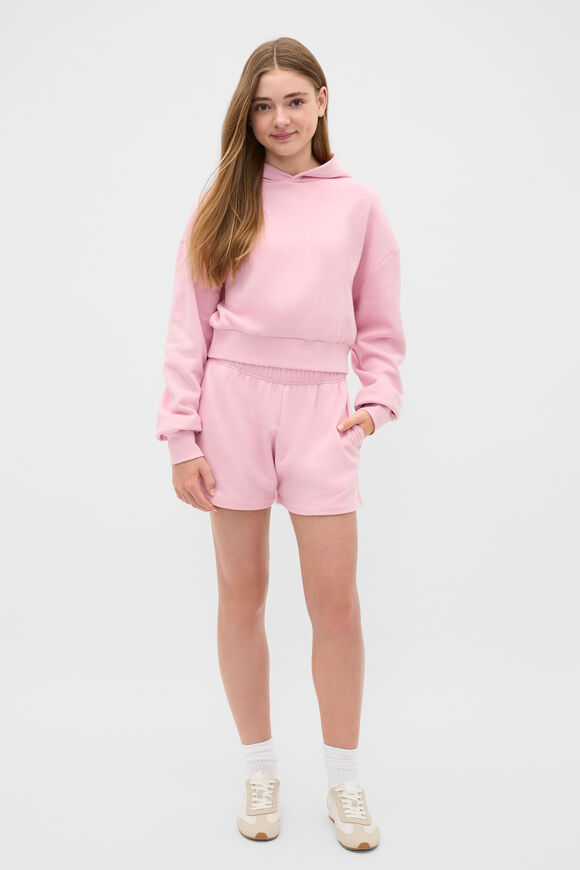 Logo Cropped Hoodie  Rose Pink  hi-res