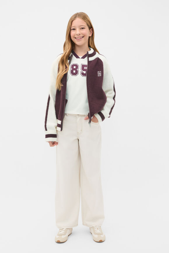 Zip Up Knit Bomber  Mulberry  hi-res
