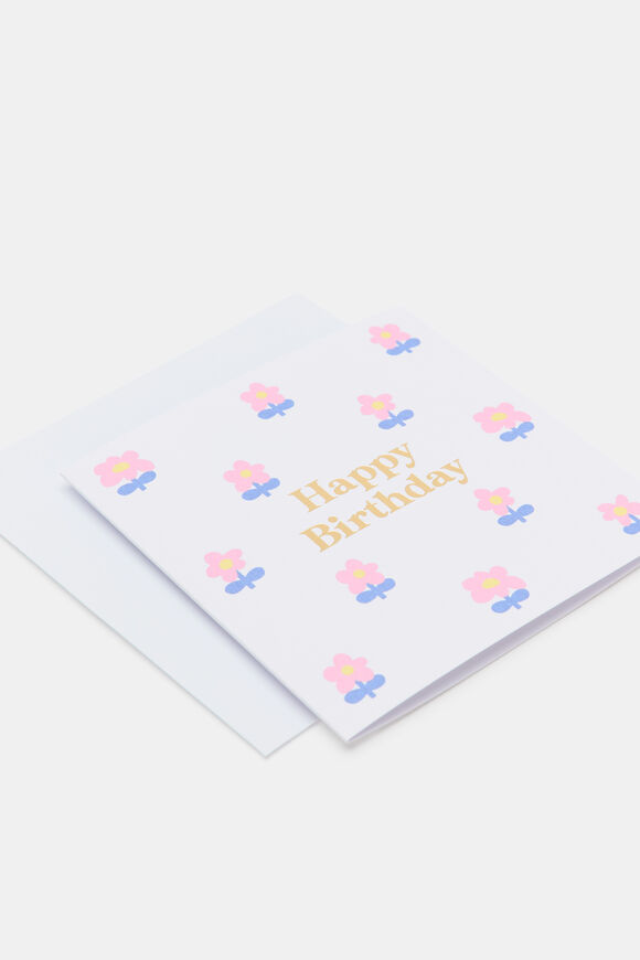 Happy Birthday Flowers Card  Multi  hi-res