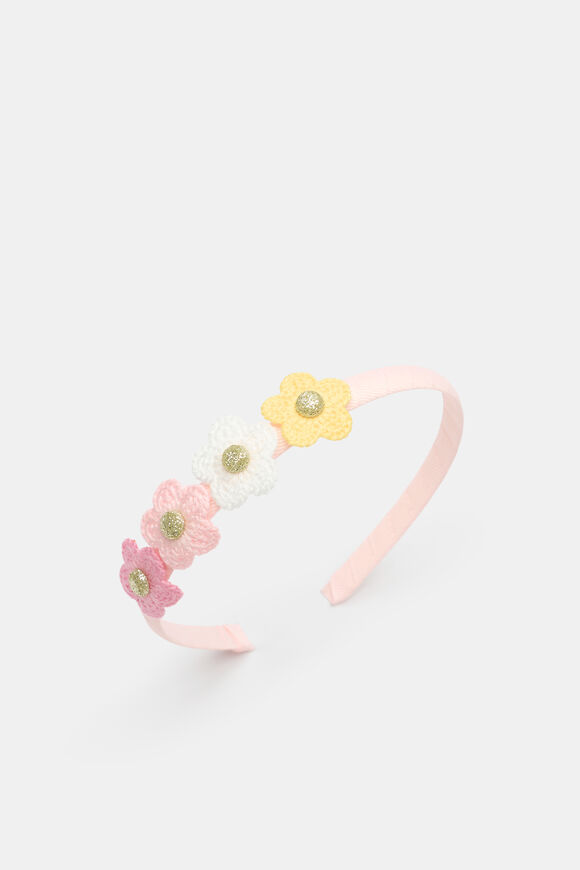 Crochet Flower Headband  Multi  hi-res