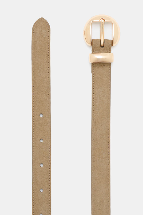 Tessa Round Buckle Belt  Cashew Suede  hi-res