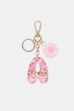 Pink Stripe Initial Keyring  A  hi-res
