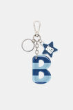 Blue Stripe Initial Keyring  B  hi-res