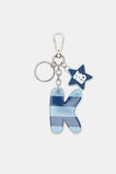 Blue Stripe Initial Keyring  K  hi-res