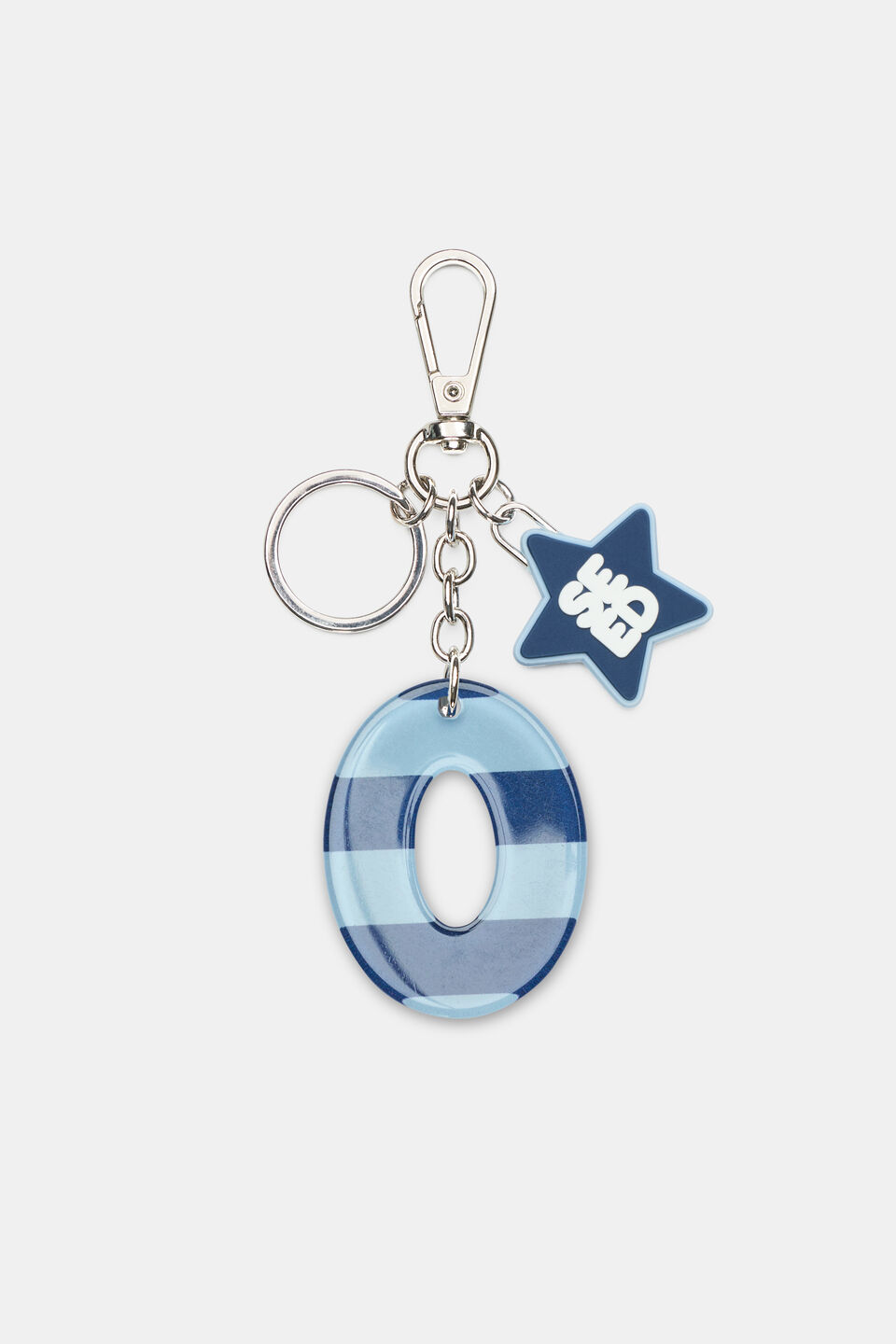 Blue Stripe Initial Keyring  O