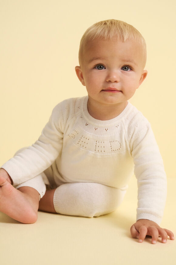 Pointelle Knit Jumpsuit  Classic Cream  hi-res