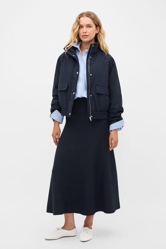 Double Knit Midi Skirt  Twilight Blue  hi-res