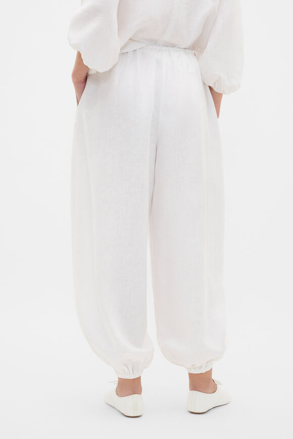 Linen Balloon Tie Pant  Whisper White  hi-res