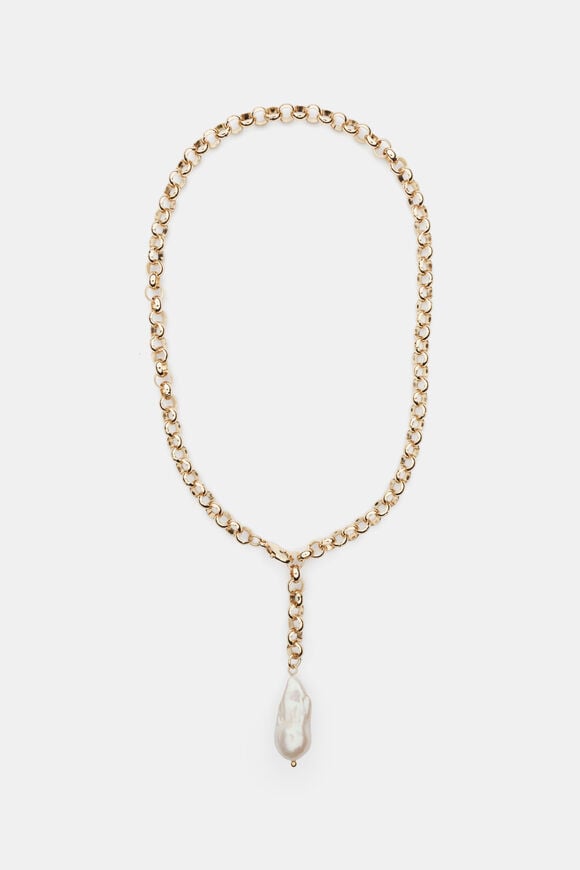 Pearl Drop Pendant Necklace  Gold  hi-res