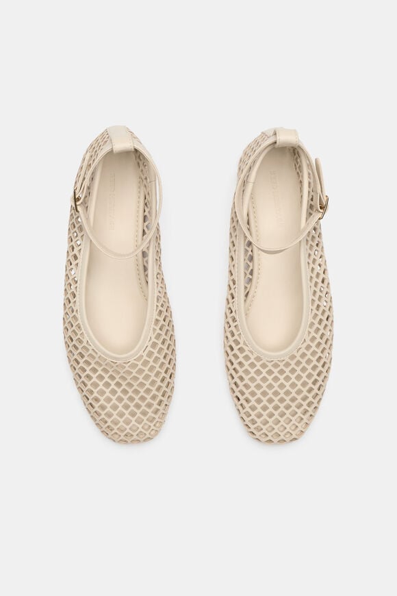 Amari Perforated Ballet Flat  Stone  hi-res