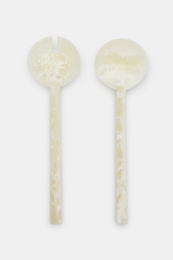 Tallulah Resin Salad Servers  Meringue  hi-res