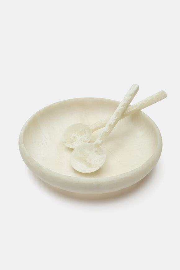 Tallulah Resin Salad Servers  Meringue  hi-res