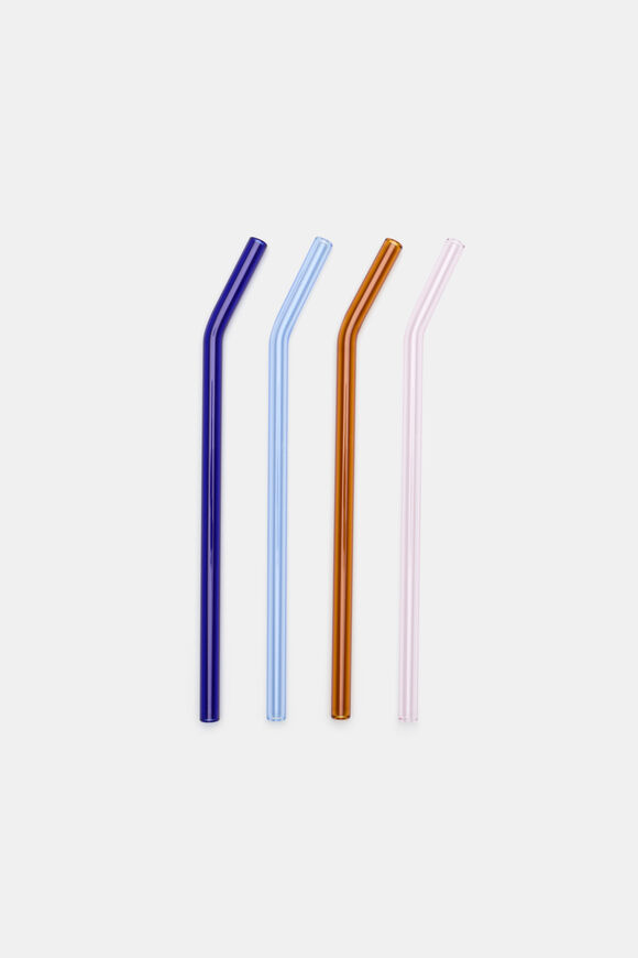 Ellis Glass Straw Set of 4  Multi  hi-res