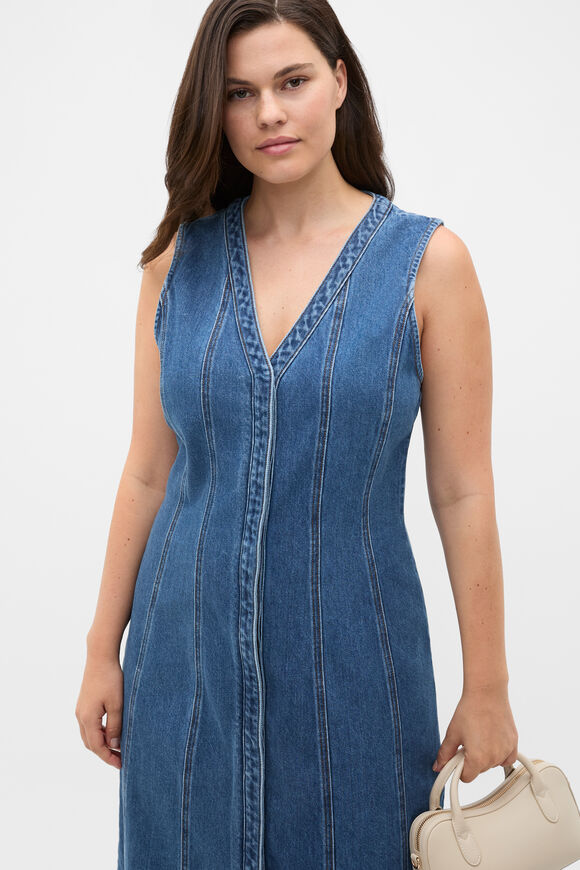 Denim Aline Midi Dress  Heritage Wash  hi-res