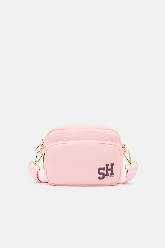 Teen Double Pocket Cross Body Bag  Rose Pink  hi-res