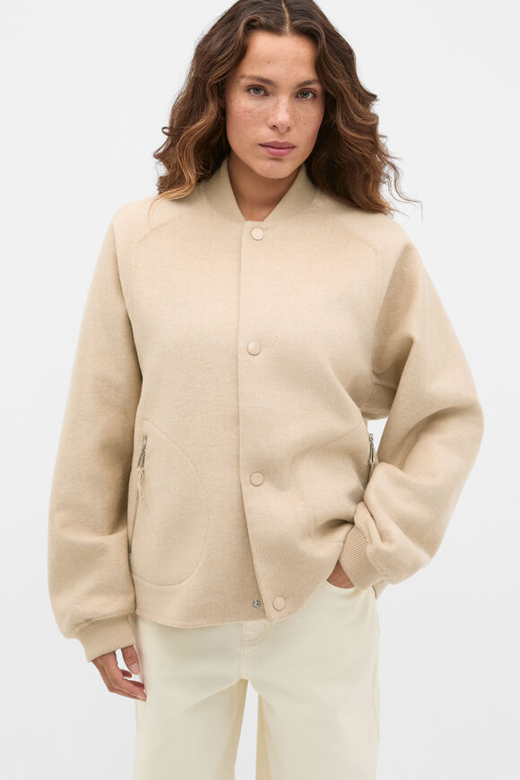 Relaxed Bomber Jacket  Wheat Marle  hi-res