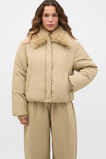 Faux Fur Collar Jacket  Caramel Clay  hi-res