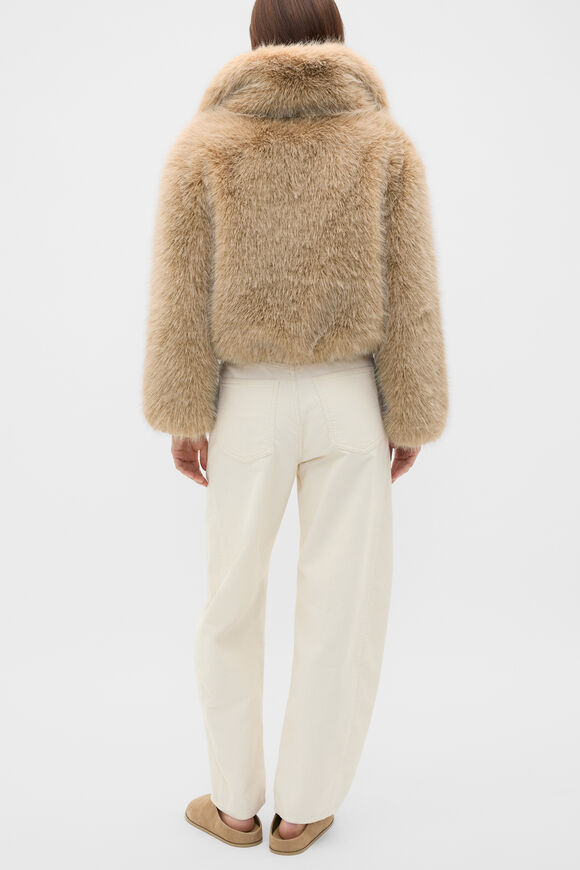 Faux Fur Jacket  Wheat Marle  hi-res