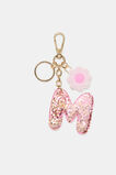 Pink Stripe Initial Keyring  M  hi-res