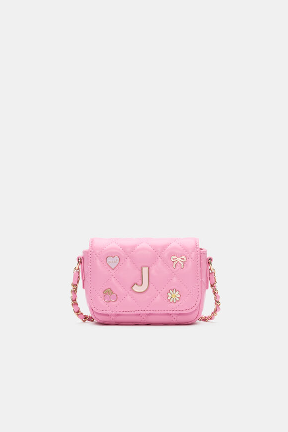 Initial Quilted Charm Bag  J  hi-res