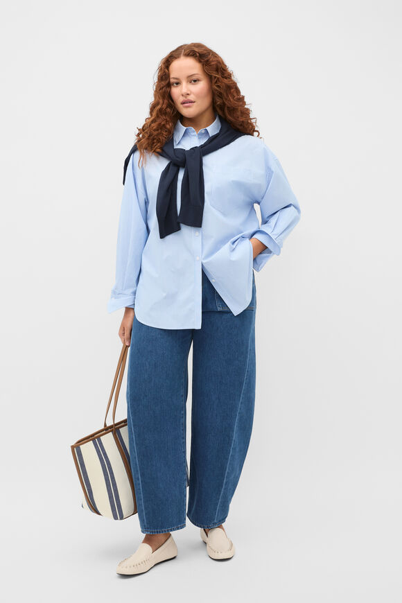 Poplin Stripe Shirt  Blue Haven Stripe  hi-res