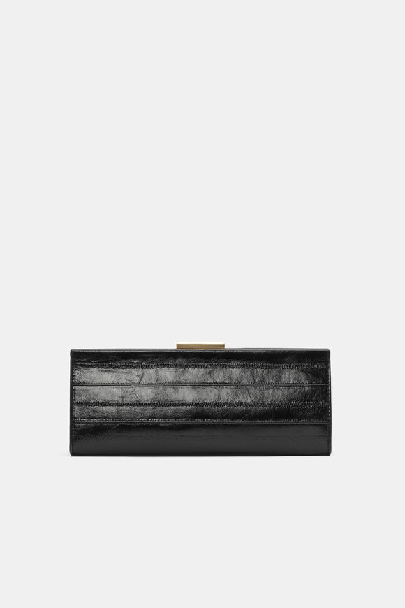 Leather Box Clutch  Black  hi-res