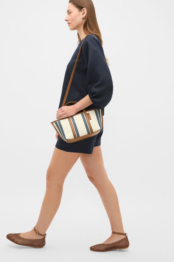 Trim Detail Stripe Mini Tote  Twilight Blue  hi-res