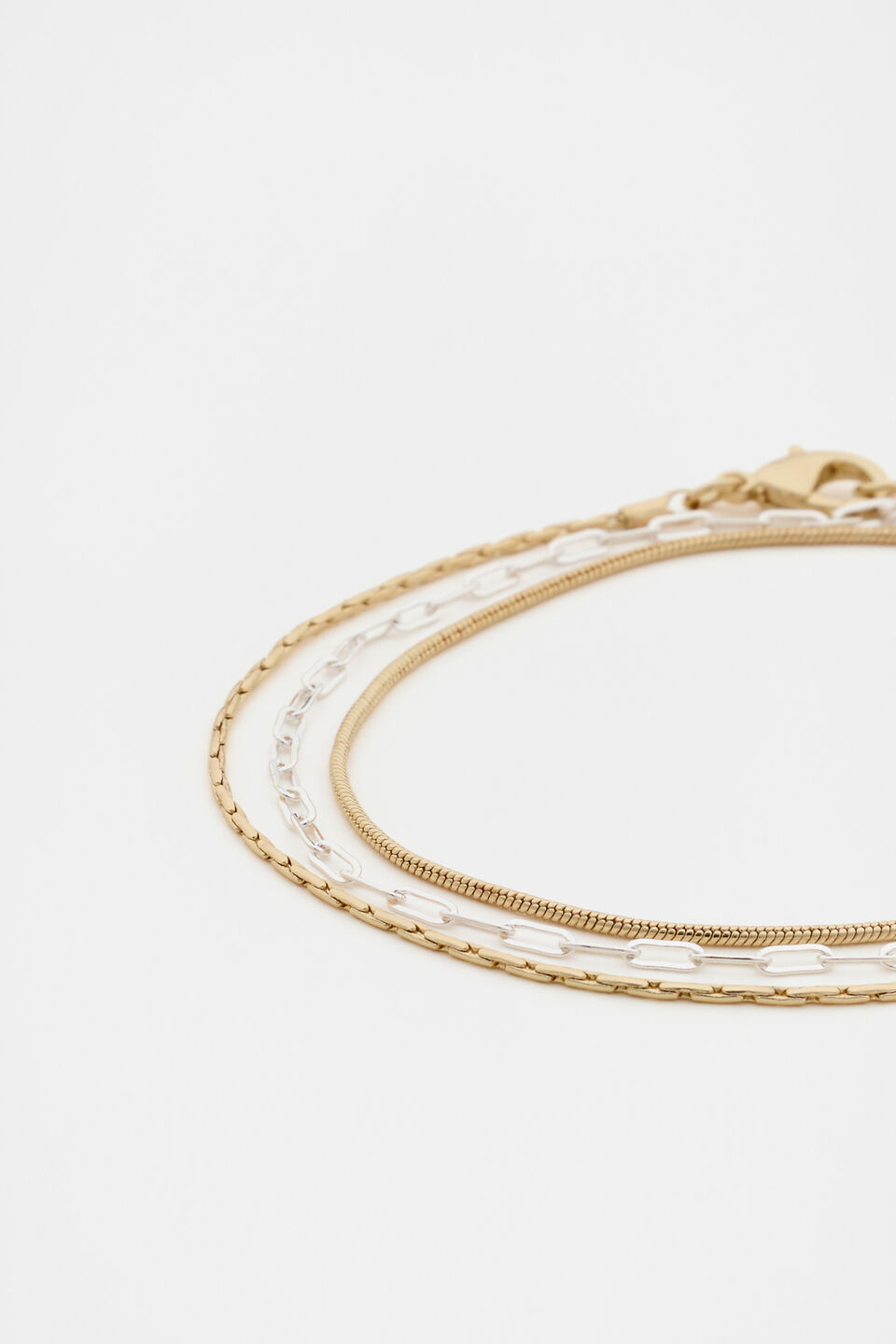 Triple Chain Bracelet  Gold Silver