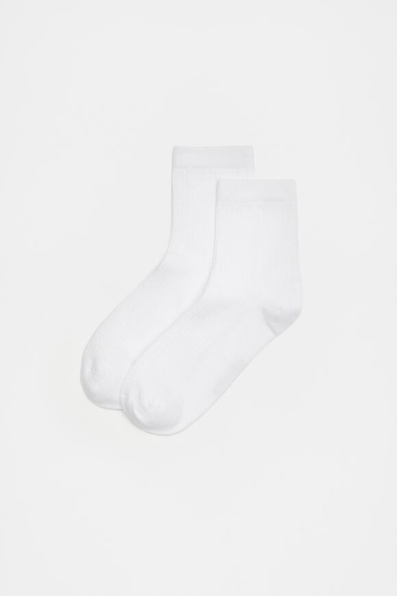 Core Quarter Crew Sock  White  hi-res