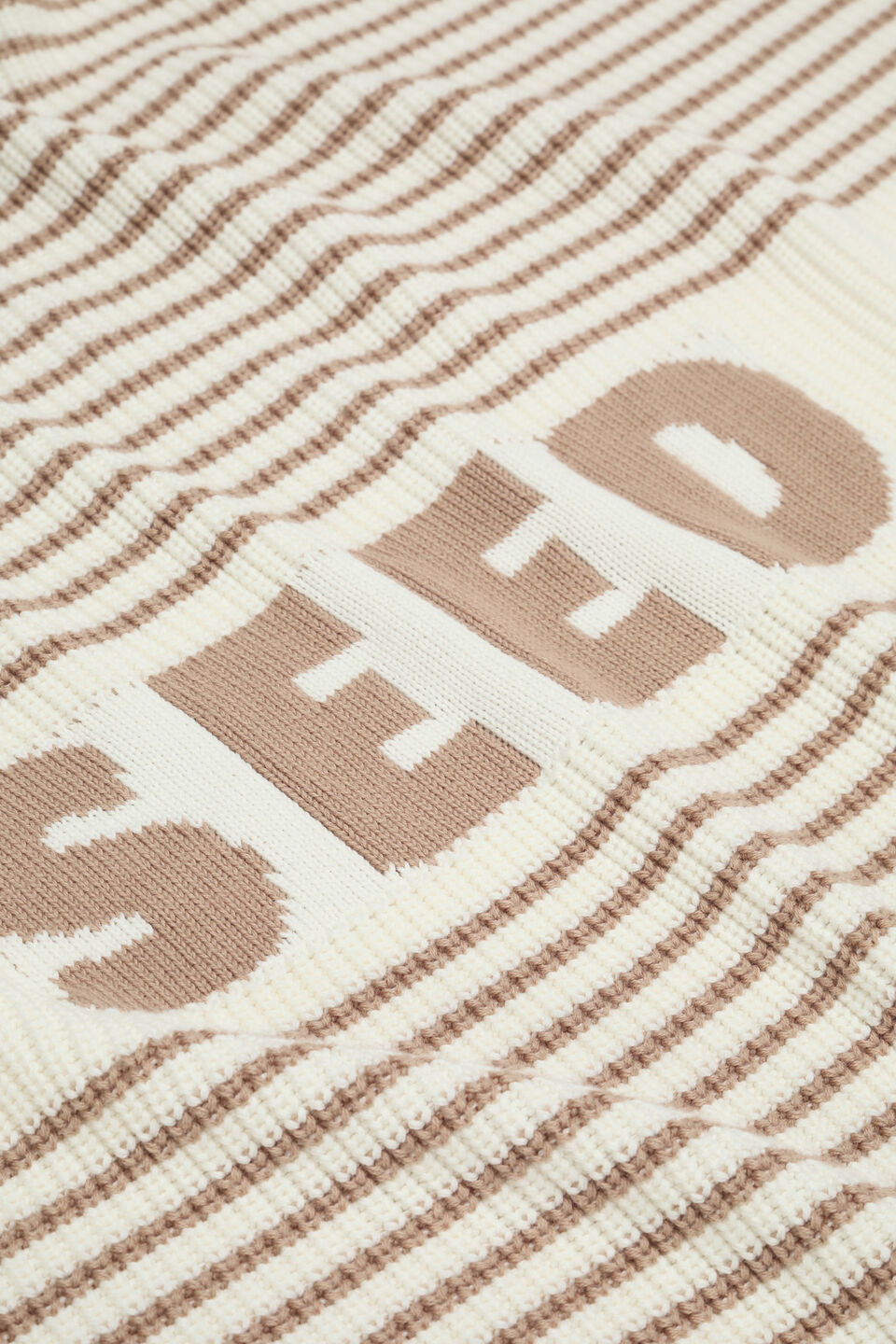 Logo Stripe Knit Blanket  Acorn Stripe
