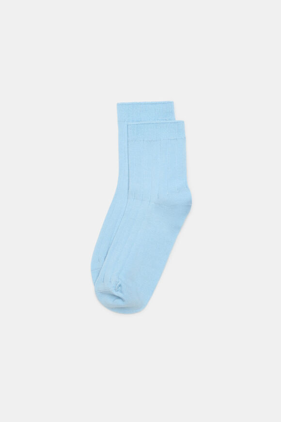 Wide Rib Quarter Crew Sock  Soft Blue  hi-res