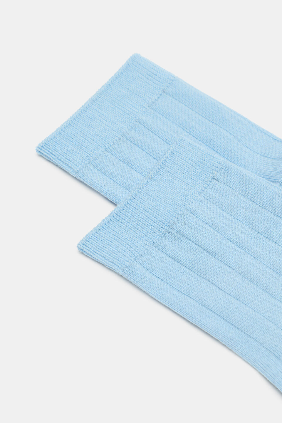 Wide Rib Quarter Crew Sock  Soft Blue