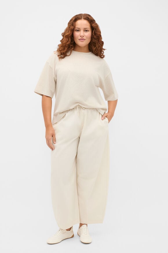 Rib Oversized Tee  Coconut Cream Marle  hi-res