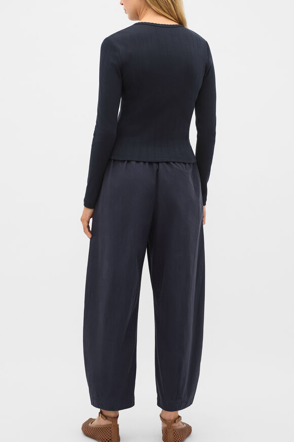 Pointelle Button Cardigan  Twilight Blue  hi-res