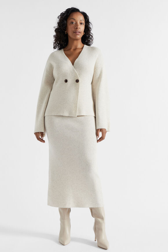 Structured Knit Skirt  Oat Marle  hi-res