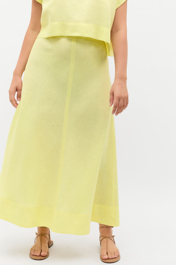 Core Linen Seam Front Skirt  Lemongrass  hi-res