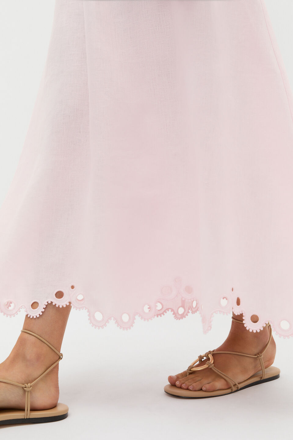 Linen Embroidered Skirt  Primrose