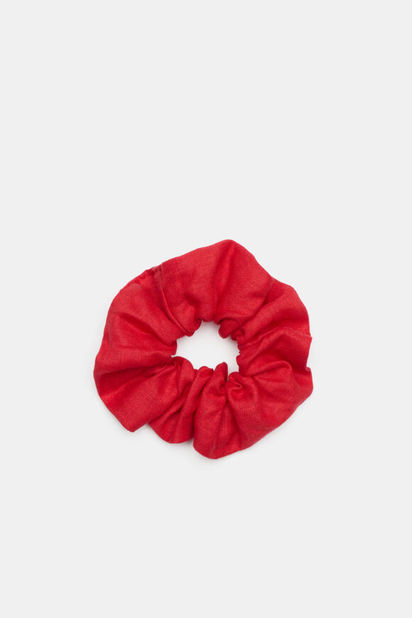 Linen Scrunchie  Chilli Red  hi-res