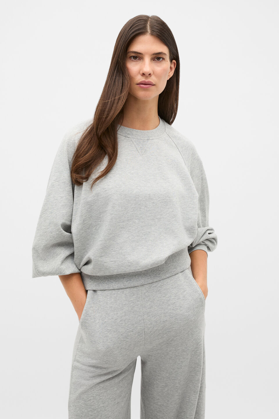 Soft Terry Crew Neck Sweat  Slate Marle