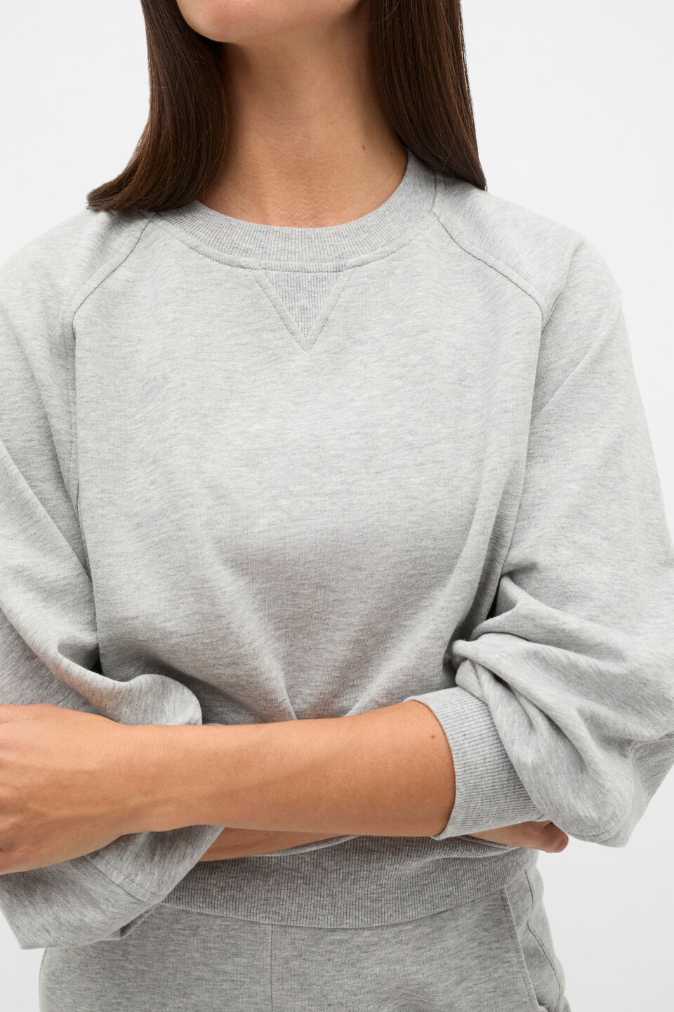 Soft Terry Crew Neck Sweat  Slate Marle