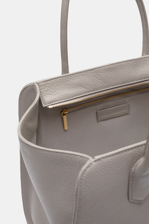 Softly Structured Leather Tote  Pale Slate  hi-res